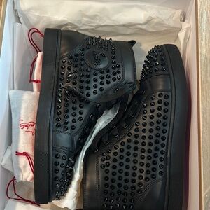 Black Studded High-Top Sneakers